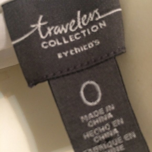 Travelers Collection by Chico's Black White Bold Design Sheer Blouse Cover Up - Picture 8 of 8